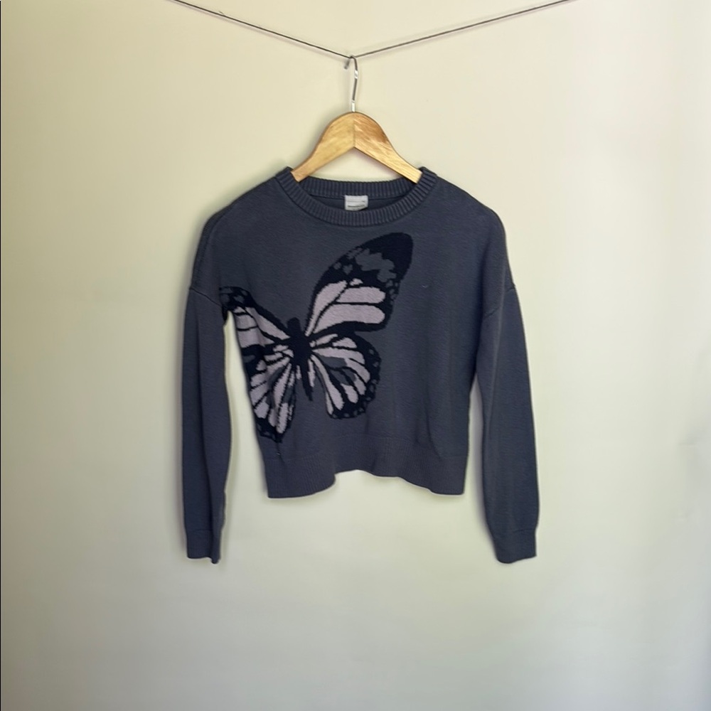 Abercrombie Kids Purple Sweater with Butterfly Design
